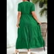 thumbnail image 5 of Vestido Holgado con Cuello Cuadrado y Volantes para Mujer, Informal, con Espalda Fruncida, Sin Mangas, para Playa y Sol. Verde 4XL, 5 of 9
