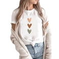 thumbnail image 2 of FASHOFT Cute Valentines Shirts for Women Love Heart Graphic Tees Crewneck Short Sleeve Funny Casual Valentine's Day T-Shirt Beige L, 2 of 4