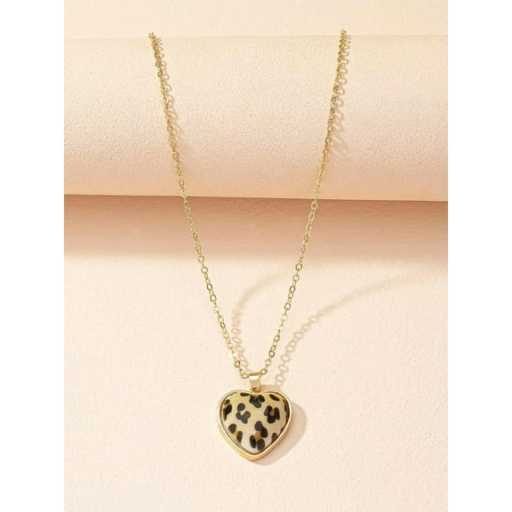 QQTDFG Leopard Heart Charm Necklace for Women Jewelry for Women Gift for Her Necklace-default
