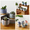 thumbnail image 4 of Succulent Pots  3 Inch  Design for Succulent/Cactus  Ceramic Succulent Cactus Planter Pots with Bamboo Tray(Plants NOT Included), 4 of 6