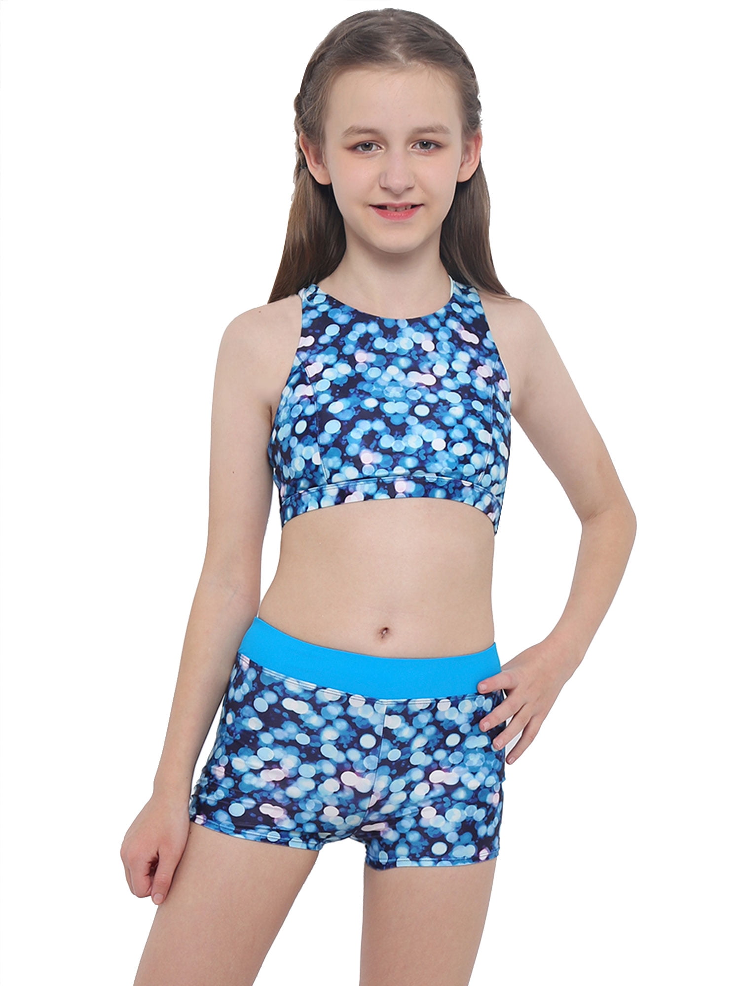 shorts Bathing Suit 2PCS Kids Toddler Girls Tankini Swimsuit Swimwear Crop top