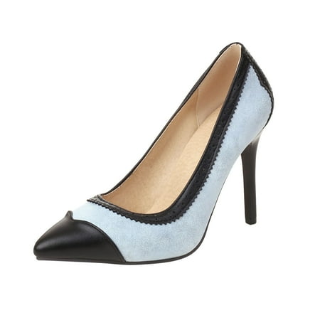 

KBKYBUYZ Women s Shoes Vintage Stitching Sandals Super High Heel Pointed Toe Casual Stilettos Pumps Comfortable Elegant Shoes