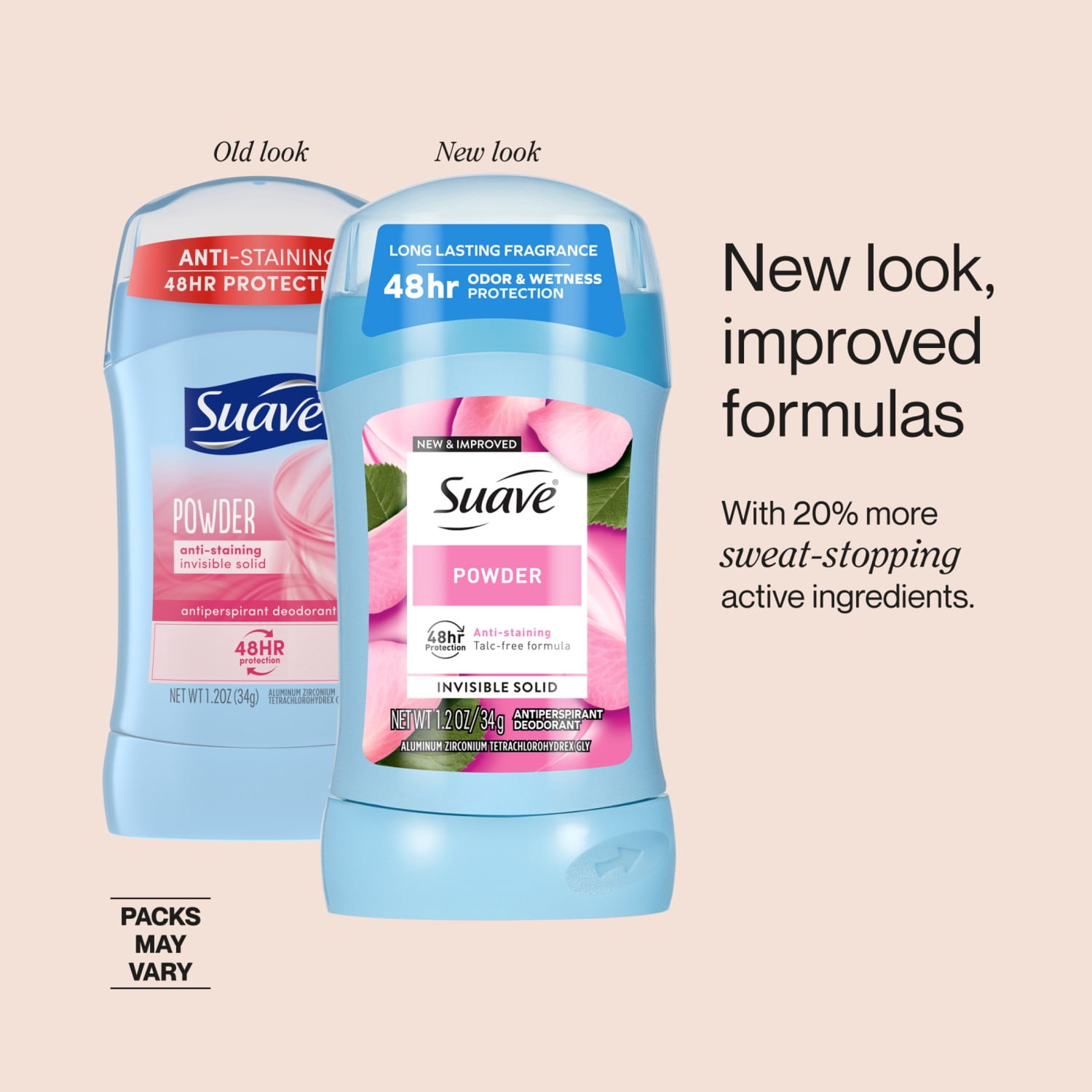 Suave Antiperspirant Deodorant For Women, 48hr Protection, Powder, 1.2 oz