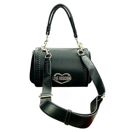 Love Moschino Stitch Detail Black Shoulder and Crossbody Bag Retail $270