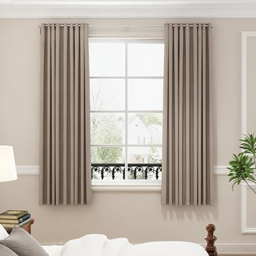Blackout Curtain rod for windows 48 to 84, Wrap Around Curtain Rods for Bedroom, Living Room, Adjustable from 30 to 86 Inches, Silver