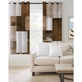 thumbnail image 2 of Brown Geometric Blackout Curtains 84 Inches Long for Bedroom, Vintage Oil Painting Contemporary Thermal Insulated Room Darkening Black Out Window Curtain Panels Grommet Drapes for Living Room, 2 of 8