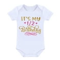 thumbnail image 2 of FYMNSI Infant Baby Girl It's My 1/2 Half Birthday Cake Smash Outfit Cotton Short Sleeve Romper Princess Tutu Skirt Leg Warmers Bowknot Headband 4pcs Set 6 Months Party Photo Shooting Props Hot Pink, 2 of 8