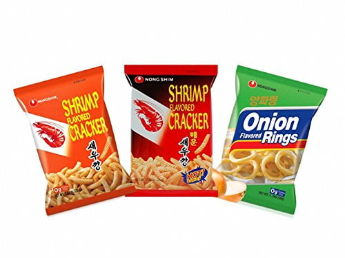Nongshim Assorted Snack Pack Shrimp, Spicy Shrimp, Onion Ring (Pack of 3) by Nongshim