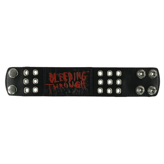 Bleeding Through - Logo Leather Adjustable Wristband - Small/Medium