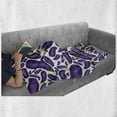 thumbnail image 6 of Eggplant Soft Flannel Fleece Blanket, Delicious Aubergines in Abstract Representaiton Fresh Dish Healty Food Vegetable, Cozy Plush for Indoor and Outdoor Use, 70" x 90", Purple White, by Ambesonne, 6 of 6