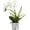 White 1 Stem Marbling Pot, variant on Artificial Orchid Flower in Grey Pot, Faux Pink Orchid Real Touch Fake Phalaenopsis Bonsai for Office Home Wedding Party Indoor Decor (Pink 1)