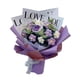 thumbnail image 5 of Ramo de flores de ganchillo, ramo de punto hecho a mano, decoración de mesa, flor artificial hecha a mano completa para el día de San Valentín Púrpura, 5 of 8