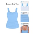 thumbnail image 2 of RELLECIGA Women's Bandeau Ruched Tankini Top Swimsuits Modest Bathing Suits, 2 of 9