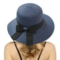 thumbnail image 2 of Prolriy Sun Hats for Women Summer Hats for Women Wide Bongrace Women Beach Hat Little Girl Sun Cap Foldable Ladies Hats Beach Hats for Women Navy, 2 of 5