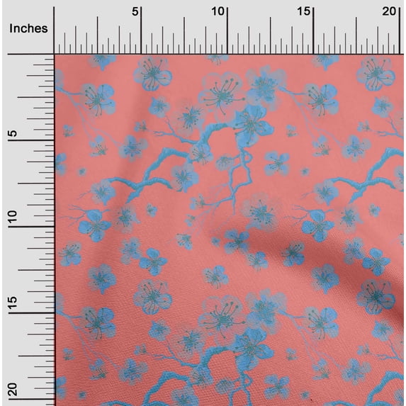 oneOone Cotton Jersey Pink Fabric Flower Artistic Dress Material Fabric Print Fabric By The Yard 58 Inch Wide