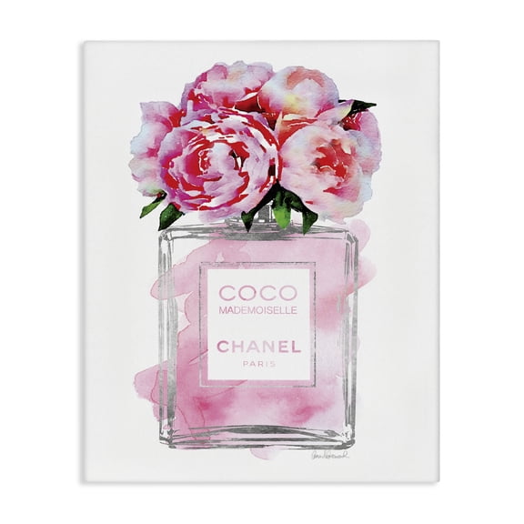 Stupell Industries Contemporary Glam Perfume Bottle with Roses Canvas Art, 16 x 20, by Amanda Greenwood