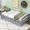 Twin + Gray + Pine, variant on Twin Size Platform Bed with Two Drawers, Espresso Pine Wood Bed Frame for Small Bedroom, Space Saving Storage Solution