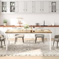 thumbnail image 1 of Industrial Dining Table for 6-8 – Large Rectangular Wooden Kitchen & Dining Room Table with Sturdy Metal Legs, Rounded Corners – Modern Workstation or Office Desk – White + Classic Color, 2m x 0.9m, 1 of 5