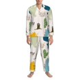 thumbnail image 3 of Fotbe Childish Dinosaur Pijama de Hombre con Estampado de Manga Larga, Conjunto de 2 Piezas, Ropa de Dormir Suave y Cómoda con Bolsillos-X-Large, 3 of 7