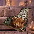 thumbnail image 5 of Homegrown Highland Cow Eucalyptus Wreath Rustic Proud, Cozy Friendship Quote Scene, Warm Flannel Blanket for Ranch House and Living Room, Art Lovers Friendship Gift, Artistic Home Decor, 5 of 7