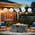 thumbnail image 6 of AJ Enjoy 32'' Propane Fire Pit Table, Marble Textured Ceramic Tabletop, 50,000 BTU Fire Table with Black Wicker, Mix Color Glass Rocks, Including Lid&Cover, 6 of 10