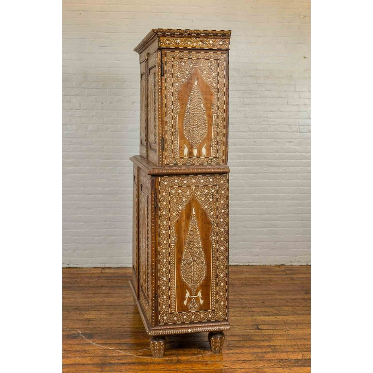 Old Indian Bone Inlay Teak Chest - Ca 1900 Old Indian Bone Inlay Teak Chest - Ca 1900