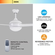 Design House Treviento LED Reverse Airflow Ceiling Fan in White, 52-Inch
