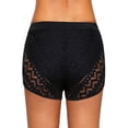 thumbnail image 3 of Women's Black Hollow Out Lace Overlay Swim Short Bottom, 3 of 5