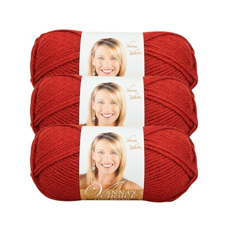 UPC: 0842093102670 | Lion Brand Yarn Vanna s Choice Brick Basic Medium Acrylic Orange Yarn 3 Pack