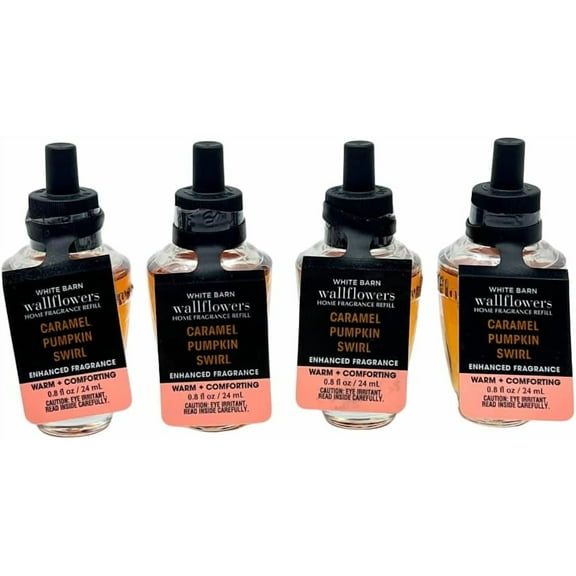Bath & Body Works Caramel Pumpkin Swirl Wallflowers Fragrance Refill 0.8 oz 4 Pack