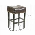 thumbnail image 2 of 30-inch Backless Brown Faux Leather Counter Stools (Set of 2) - Modern Style with Durable Hardwood Frame, 2 of 8
