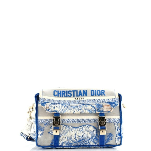 Pre-Owned Diorcamp Messenger Bag Embroidered Canvas Small By Rebag