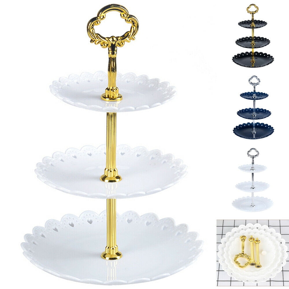3-Tier Cupcake Stand Pie Fruit Candy Holder Wedding Party Display Tower 
