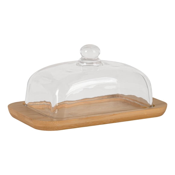 predolo Présentoir à Gâteau pour Pain et Toast, Cadeau de Pendaison de Crémaillère, Base Robuste en Bambou pour Beurre Frais