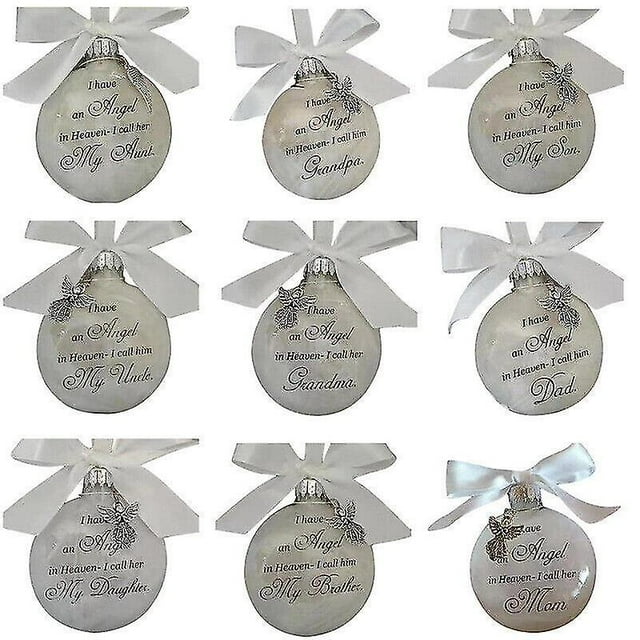 Bola de plumas transparente, adorno de memoria, adorno para árbol de Navidad, regalo de Navidad, decoración de Ángel