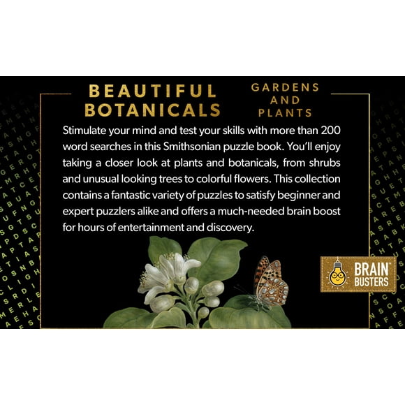 Smithsonian Word Search Gardens & Plants - Beautiful Botanicals Spiral-Bound Puzzle Multi-Level Word Search Book for Adults Including More Than 200 Puzzles (Brain Busters)