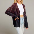 thumbnail image 6 of Women's Fashion Long Sleeve Christmas Print V-Neck Button Loose Cardigan Top, Knit Sweater for Casual Outfits and Comfort,Deep Red,2XL, 6 of 7