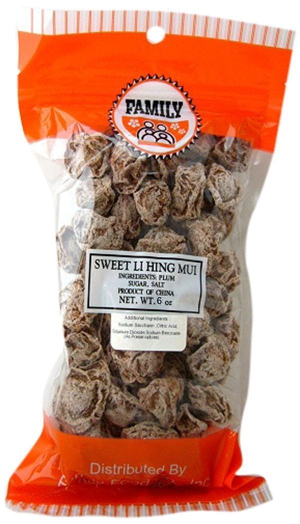 Family Sweet Li Hing Mui Plum Snack, 6 Ounce Bag (Two Pack)