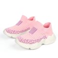 thumbnail image 2 of LYHaoo Fashion Autumn Children Girls Sports Shoes Flat Thick Bottom Lightweight Non Slip Lace Up Hook Loop Easy To Wear Mesh Upper Breathable And Comfortable Sizes 14 Pink(Big Kid), 2 of 5