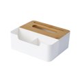 thumbnail image 5 of DRAFIDEEP Tissue Holder Box White PP Material With Bamboo Lid 1Set 8.5X7.1X3.1In, 5 of 8
