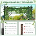 thumbnail image 4 of FICISOG 79" x 79" x 79" Large Tall Grape Vine Support Arch Arbor Trellis Plastic-Coated Metal Garden Arch Trellis for Climbing Plants Vineyard Outdoor Patio Lawn Yard Garden Decoration, 4 of 11