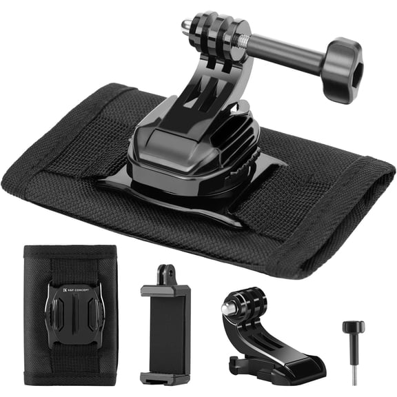 K&F CONCEPT 360 Rotation Backpack Belt Shoulder Strap Mount For GoPro, DJI, Action Cameras, Black