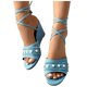 thumbnail image 3 of Bmisegm Women's Summer Fashion Fish Mouth Open Toe Slope Heel Strappy Sandals Denim Casual Comfortable Sandals Sandals Women Summer Sky Blue 8.5, 3 of 9