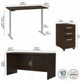 thumbnail image 3 of Pemberly Row 60W Adjustable Standing Desk Set in Black Walnut - Engineered Wood, 3 of 6
