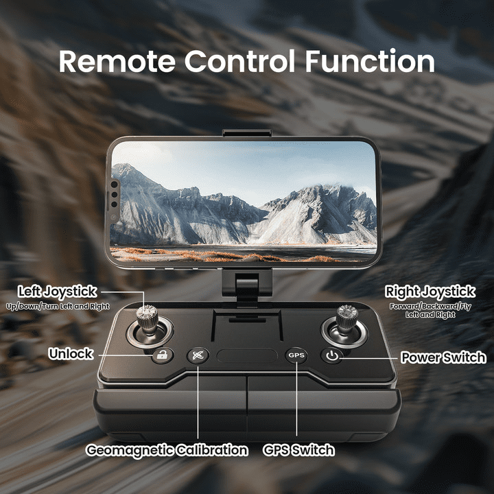Drones with Camera for Adults 4K, Wefone D75 Foldable GPS Brushless Drone with Obstacle Avoidance, 2 Batteries, Black