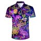 thumbnail image 3 of Camisa hawaiana con estampado de bandera estadounidense de fútbol para hombre, camisas hawaianas con estampado 3D de gato astronauta, blusas casuales con solapa, blusas de manga corta, 3 of 5