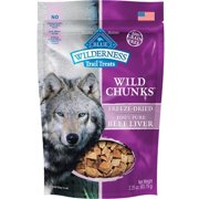 Blue Wilderness Trail Treats Beef Liver Wild Chunks 100% Meat Dog Treats