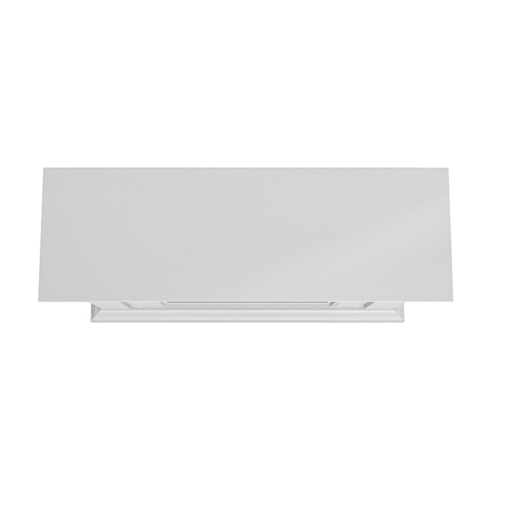 Maklaine Wood White Electric Fireplace Rectangular Adjustable LED Flames 36" Unassembled