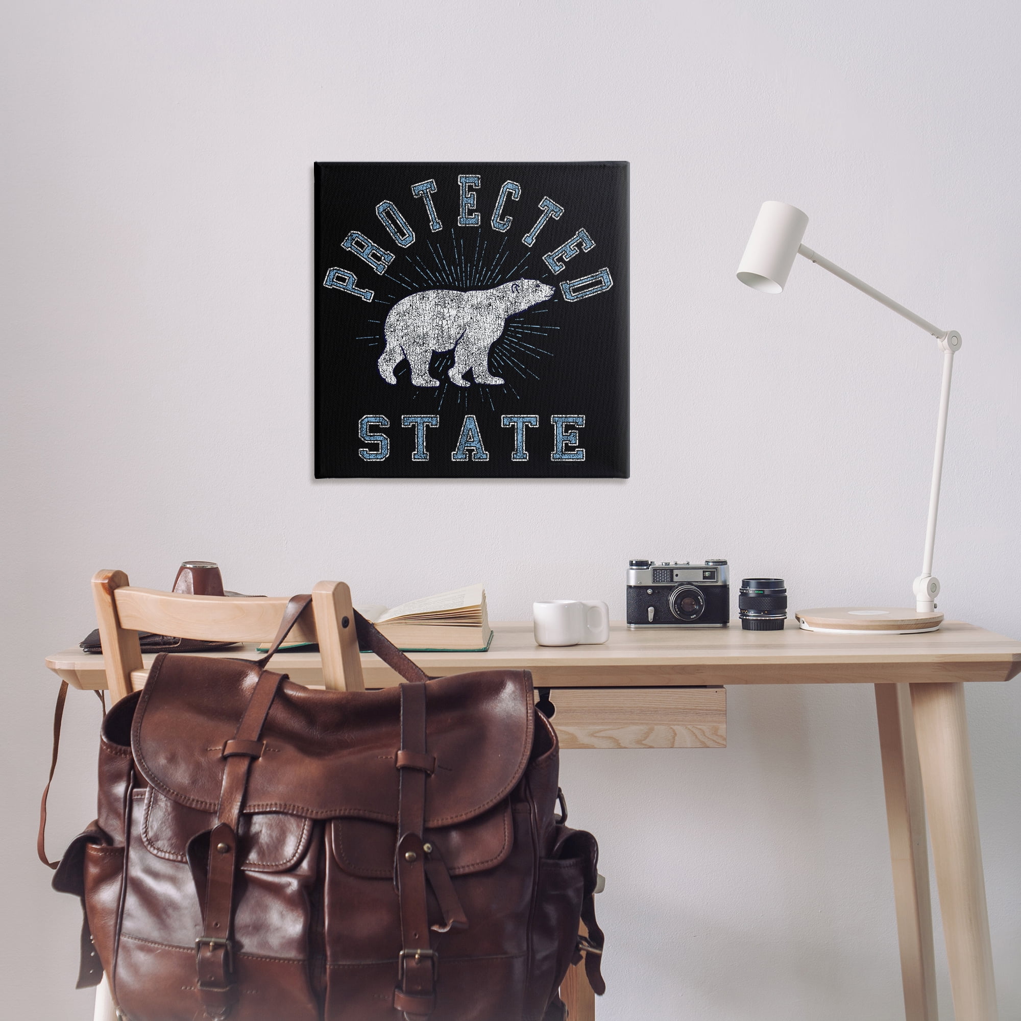 Stupell Industries Polar Bear Protected State Animals Painting Wrapped Canvas Art Print Wall Art, 30 x 30