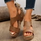 thumbnail image 2 of Amzcrzy Zapatos de mujer,Zapatos de mujer,Zapatillas de mujer, Sandalias casuales sin cordones para mujer, con cuñas de imitación de madera. Sandalias Mujer Zapatillas De Casa, 2 of 6